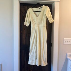 Vineyard Vines Pale Yellow Puff Sleeve Dress
